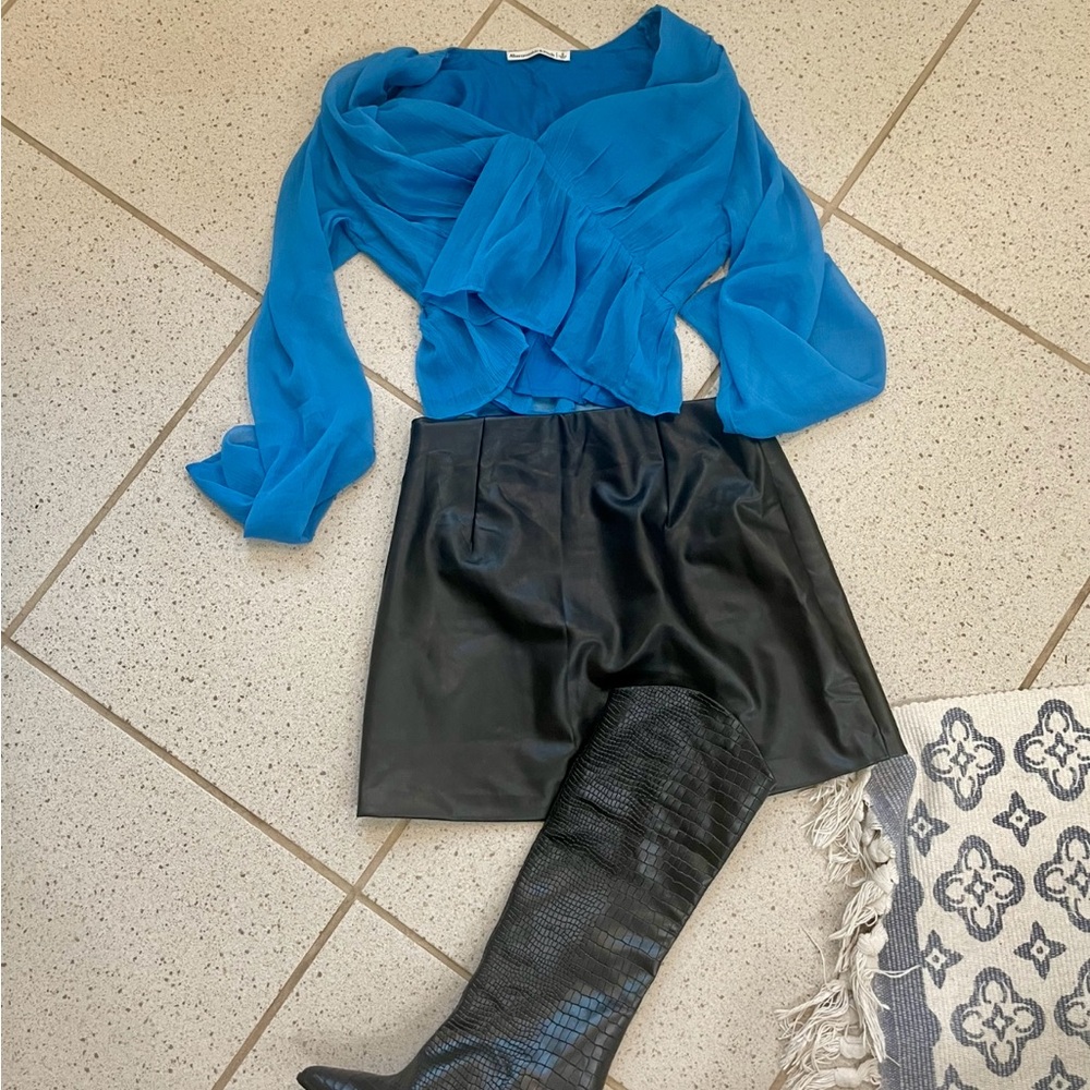 Abercrombie & Fitch Black Vegan Leather Skirt